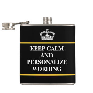 Keep Calm Personalise online template Hip Flask