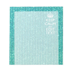 Keep Calm Personalised Text on Turquoise Notepad
