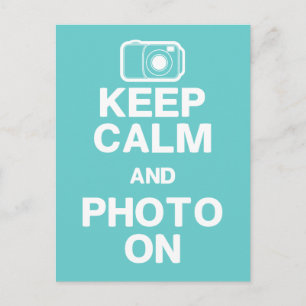 Keep Calm & Photo On Postcard