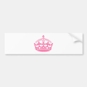 Keep calm pink victory crown bumper sticker