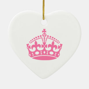 Keep calm pink victory crown ceramic ornament