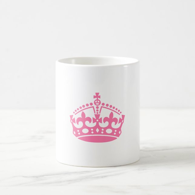 Keep calm pink victory crown coffee mug (Center)