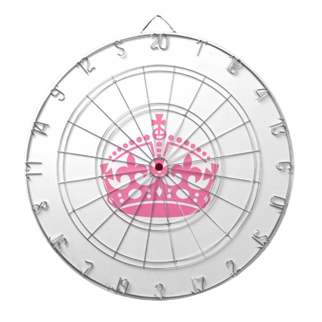 Keep calm pink victory crown dartboard (Front)