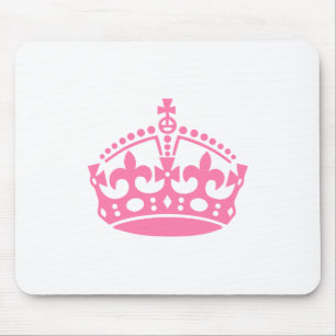 Keep calm pink victory crown mouse pad
