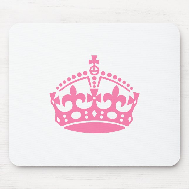 Keep calm pink victory crown mouse pad (Front)