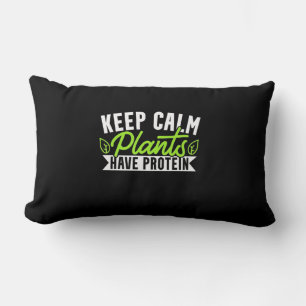 Keep Calm Plant Have Protein Lumbar Cushion