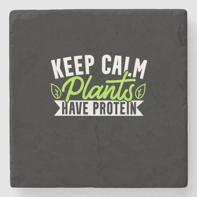 Keep Calm Plant Have Protein Stone Coaster (Front)