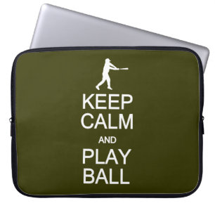 Keep Calm & Play Ball custom colour Laptop Sleeve