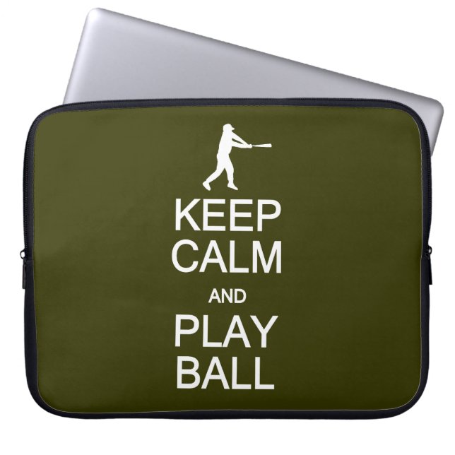 Keep Calm & Play Ball custom colour Laptop Sleeve (Front)