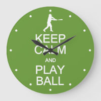 Keep Calm & Play Ball custom colour wall clock