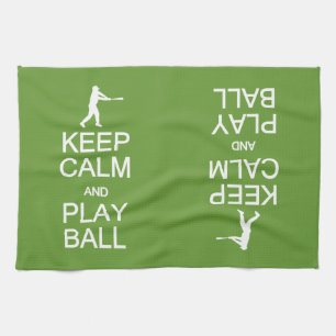 Keep Calm & Play Ball custom hand towel