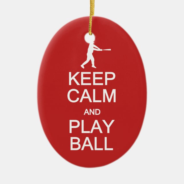 Keep Calm & Play Ball custom ornament (Front)