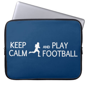 Keep Calm & Play Football custom laptop sleeve