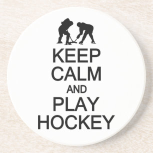 Keep Calm & Play Hockey custom colour coaster