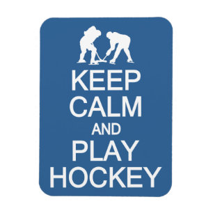 Keep Calm & Play Hockey custom colour magnet