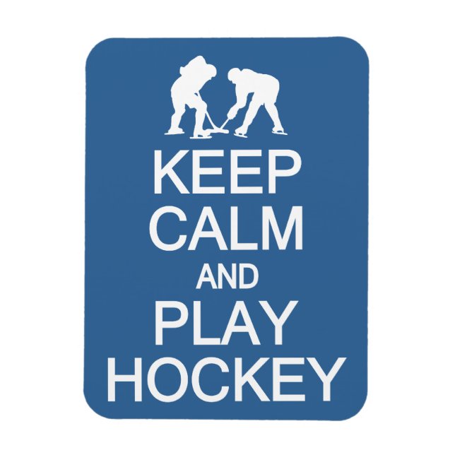 Keep Calm & Play Hockey custom colour magnet (Vertical)