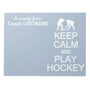 Keep Calm & Play Hockey custom colour notepad