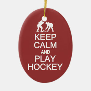 Keep Calm & Play Hockey custom colour ornament