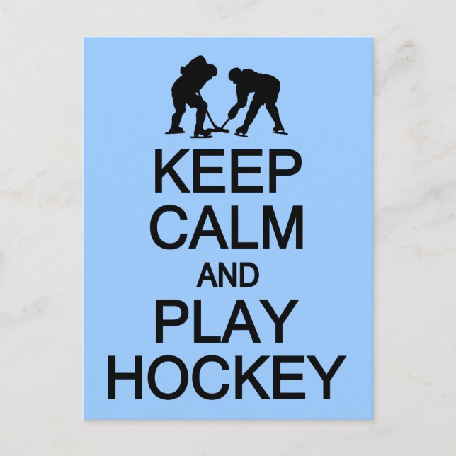 Keep Calm & Play Hockey custom postcard (Front)