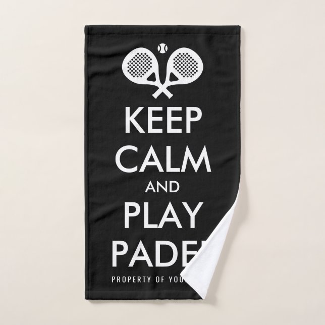 Keep calm play padel funny hand towel for player (Hand Towel)