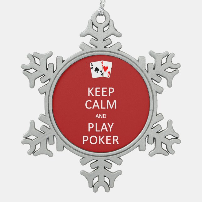 KEEP CALM & PLAY POKER custom ornament (Front)