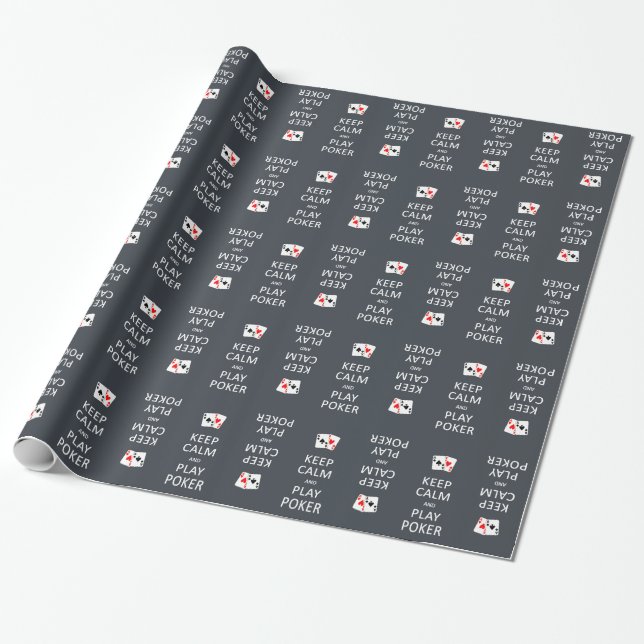 KEEP CALM & PLAY POKER custom wrapping paper (Unrolled)