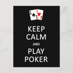 KEEP CALM & PLAY POKER postcard, customise Postcard