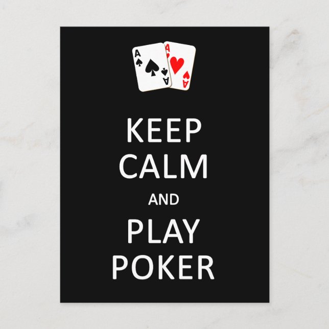 KEEP CALM & PLAY POKER postcard, customise Postcard (Front)