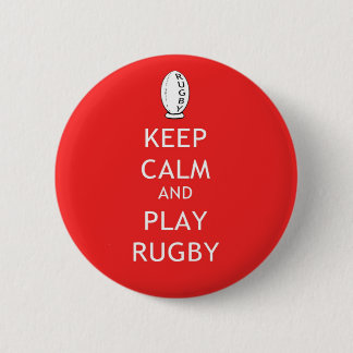 Keep Calm & Play Rugby 6 Cm Round Badge