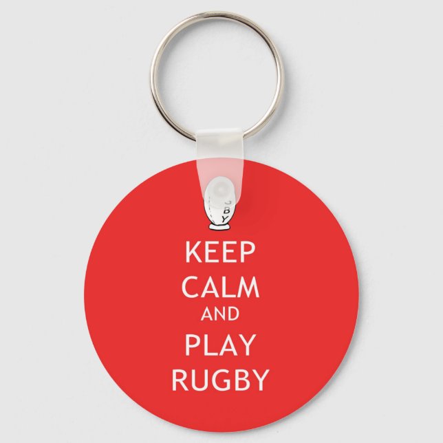 Keep Calm & Play Rugby Key Ring (Front)
