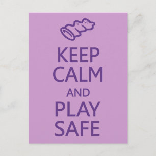 Keep Calm & Play Safe custom postcard