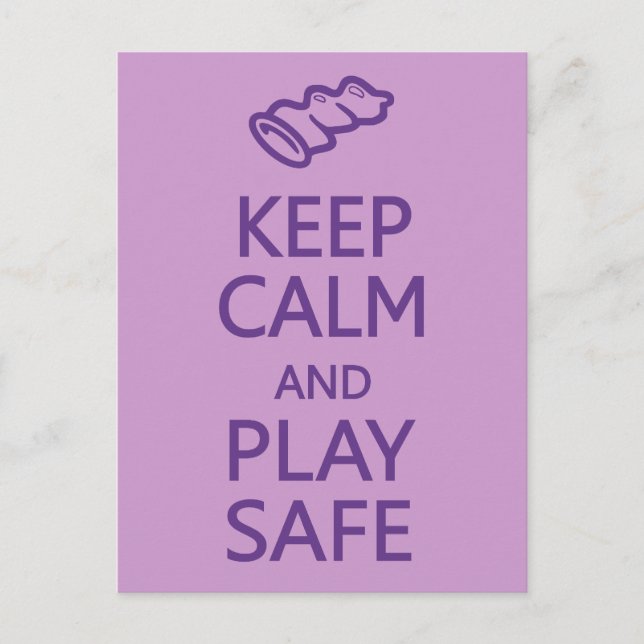 Keep Calm & Play Safe custom postcard (Front)