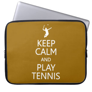 Keep Calm & Play Tennis custom colour laptop sleev Sleeve