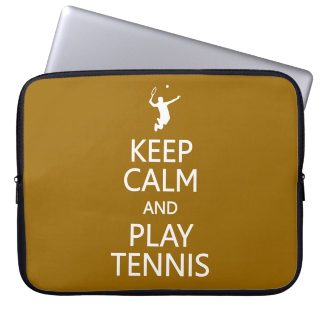 Keep Calm & Play Tennis custom colour laptop sleev Sleeve (Front)