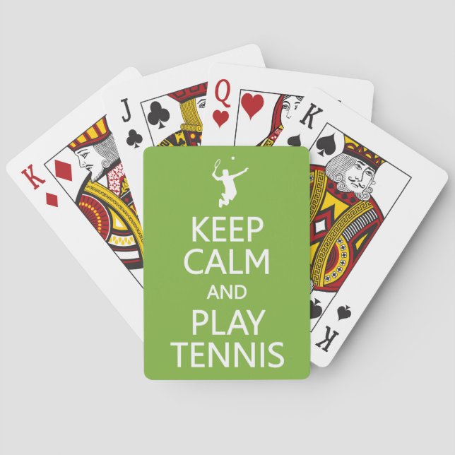 Keep Calm & Play Tennis custom colour playing Cards (Back)