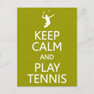Keep Calm & Play Tennis custom colour postcard
