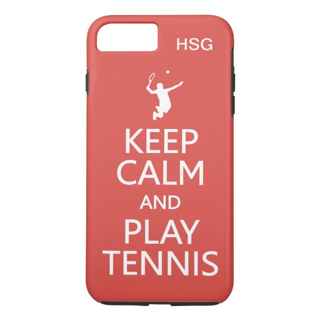 Keep Calm & Play Tennis custom monogram & colour Case-Mate iPhone Case (Back)