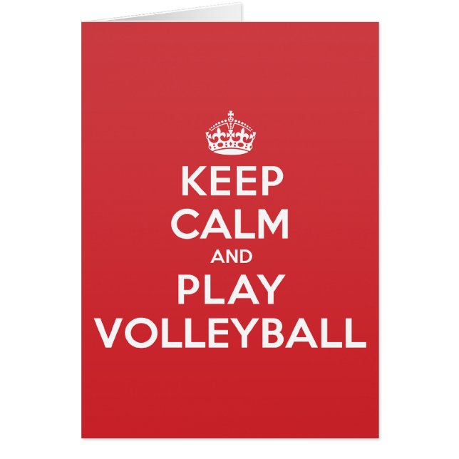 Keep Calm Play Volleyball Greeting Note Card (Front)