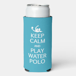 Keep Calm & Play Water Polo custom name & colour Seltzer Can Cooler