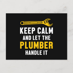Keep Calm Plumber Handle It Plumbing Job Tool Gift Postcard