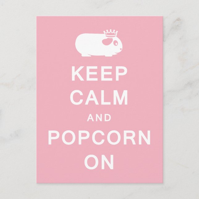Keep Calm & Popcorn On Postcard (Front)