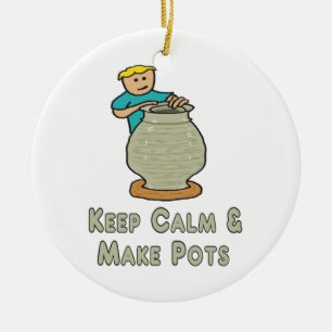 Keep Calm Pottery Ceramic Ornament