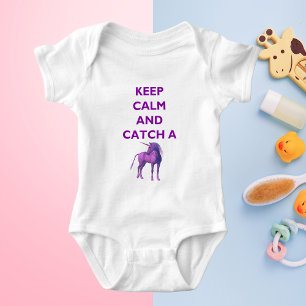 Keep Calm, Purple Unicorn Baby Jersey Bodysuit