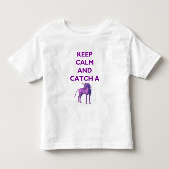 Keep Calm, Purple Unicorn Toddler Fine Jersey Tee (Front)
