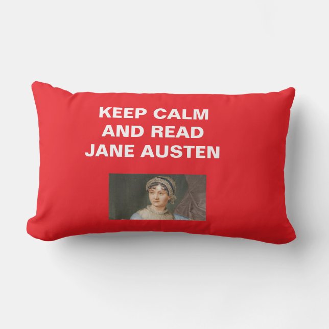 Keep Calm, Read Jane Austen Keychain Lumbar Cushion (Front)