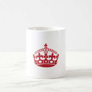 Keep calm red victory crown coffee mug