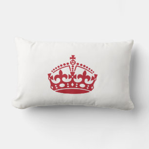 Keep calm red victory crown lumbar cushion