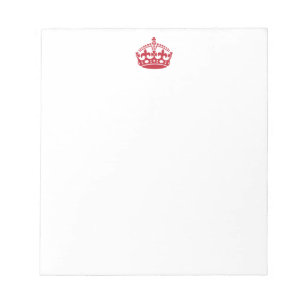 Keep calm red victory crown notepad
