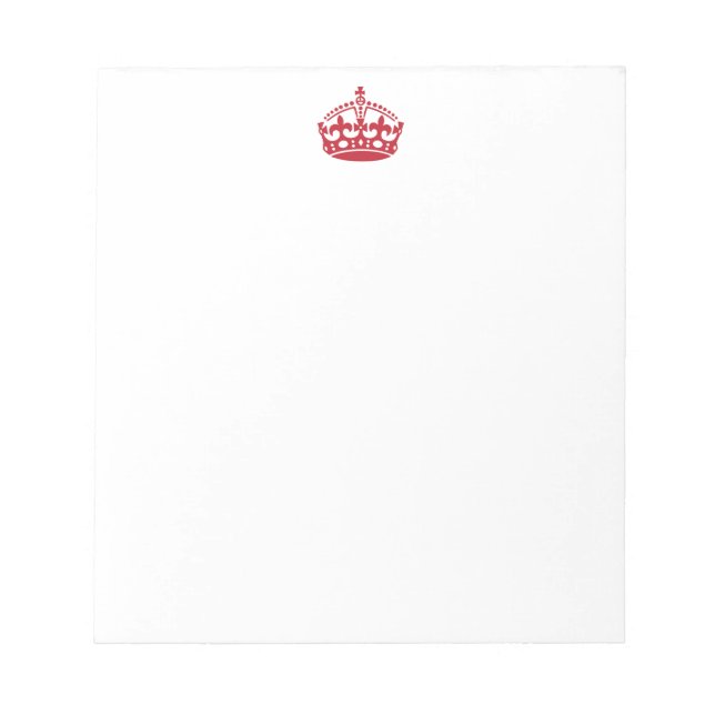Keep calm red victory crown notepad (Front)