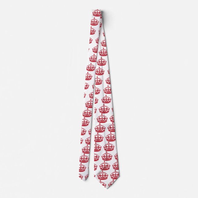 Keep calm red victory crown tie (Back)